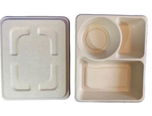 جعبه ناهار یکبار مصرف 3Grid ، جعبه بسته بندی زیست تخریب پذیر Takeaway