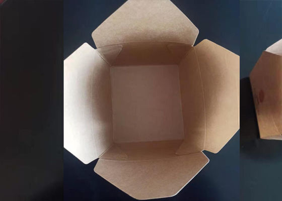 210 * 154 میلی متر جعبه ناهار یکبار مصرف کاغذی کرافت ، جعبه سالاد مربع بنتو