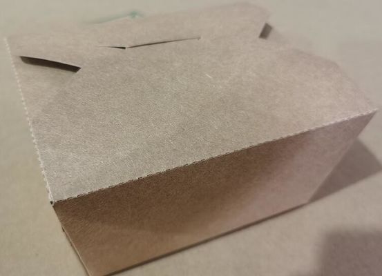 جعبه ناهار یکبار مصرف کاغذی کرافت 1600ml ، جعبه ناهار سالاد مربع با محیط زیست