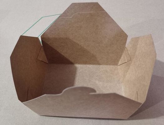 جعبه ناهار یکبار مصرف کاغذی کرافت 1600ml ، جعبه ناهار سالاد مربع با محیط زیست