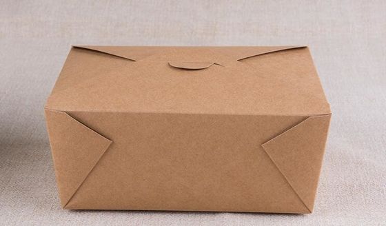 جعبه ناهار کاغذی کرافت با روکش فیلم PE ، جعبه بسته بندی یکبار مصرف ضد عفونی کننده روغن 1100 میلی لیتر