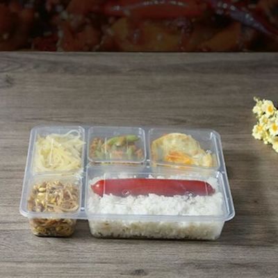 غذای سالم و سالم جعبه ناهار شفاف PP 5 با مایکروویو