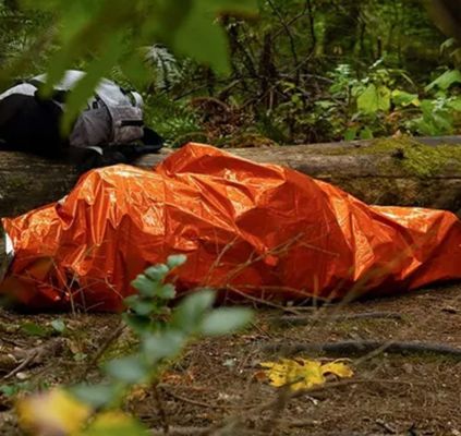 Export 25mic orange PE aluminized film camping emergency sleeping bag, emergency rescue kit, cold-proof raincoat film