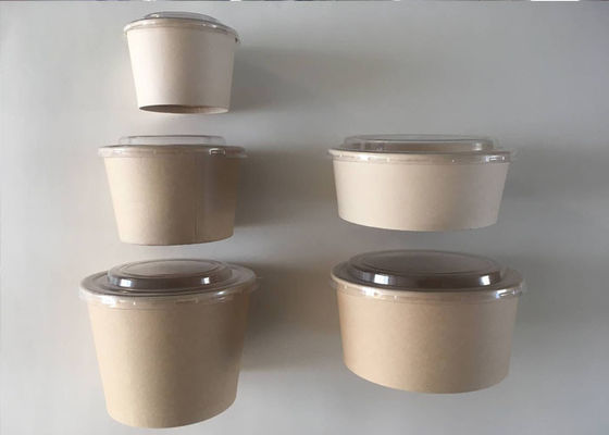 سطل کاسه سوپ کاغذی یکبار مصرف با پوشش پلاستیکی قابل تجزیه 600 میلی لیتر
