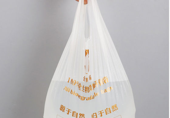 جلیقه یکبار مصرف کیسه پلاستیکی قابل تجزیه ، کیسه مواد غذایی چاپی 14x50 سانتی متر