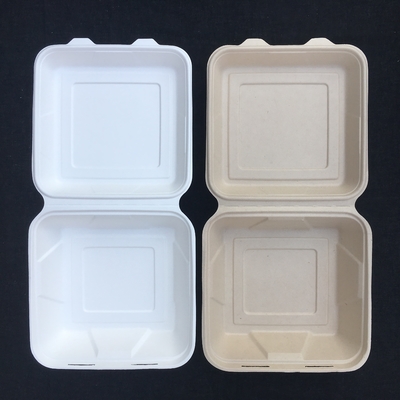 جعبه یکبار مصرف ناهار 8 اینچی کمپوست پذیر نیشکر 2 3 4 5 محفظه
