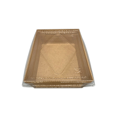 جعبه بسته بندی سوشی کاغذی یکبار مصرف 500 میلی لیتری 900 میلی لیتری 900 میلی لیتری 1200 میلی لیتری با درب شفاف