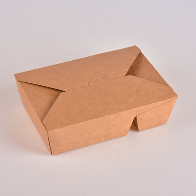 جعبه ناهار 2 3 محفظه ای کاغذ کرافت ظروف غذای یکبار مصرف
